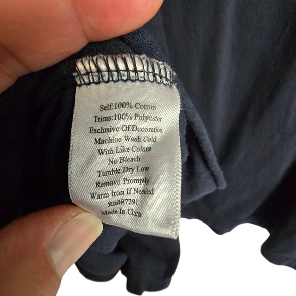 Johnny Was Navy Embroidered Blue Geometric Pink Dial Orange Poncho Top Tunic L - Picture 9 of 11